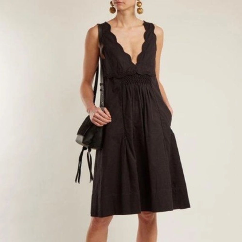 Isabel Marant Wilbur plunging scalloped dress